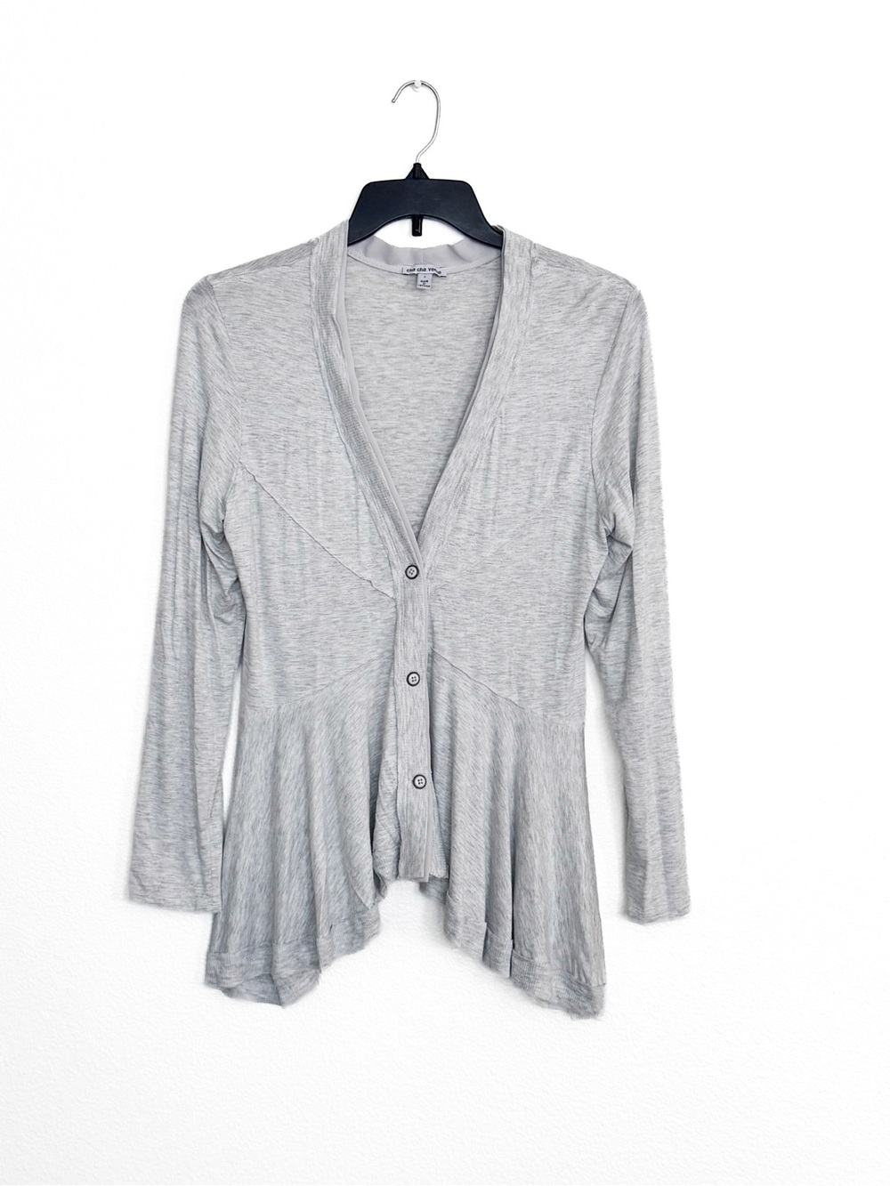 cha cha vente Light Heather Gray Open-Front Cardigan